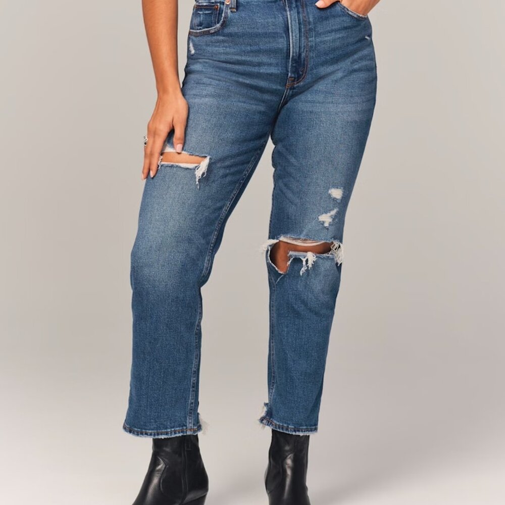 Abercrombie The Ankle Straight Ultra High Rise Curve Love Size 26 Jeans